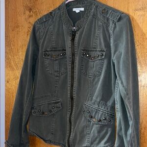 Maurices Olive-Green Utility Jacket with Stud Accents